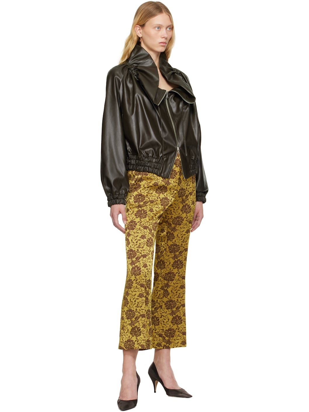 Khaki Jacquard Trousers - 4