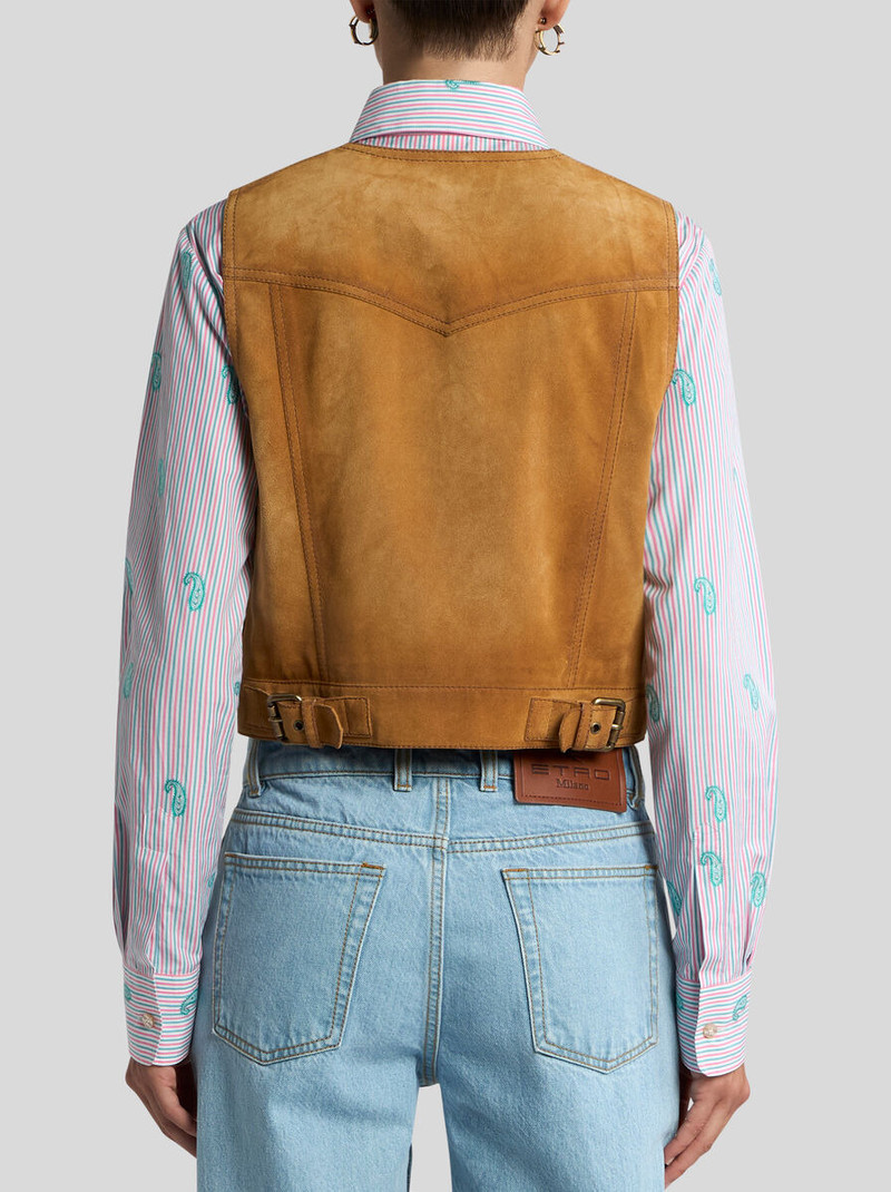CROPPED SUEDE WAISTCOAT WITH POCKETS 5