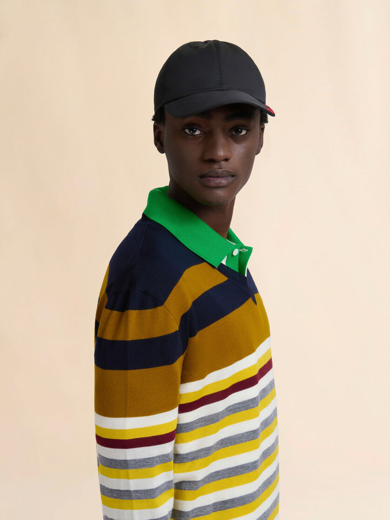 Marni BLACK TAFETTA BASEBALL CAP WITH MARNI MENDING outlook