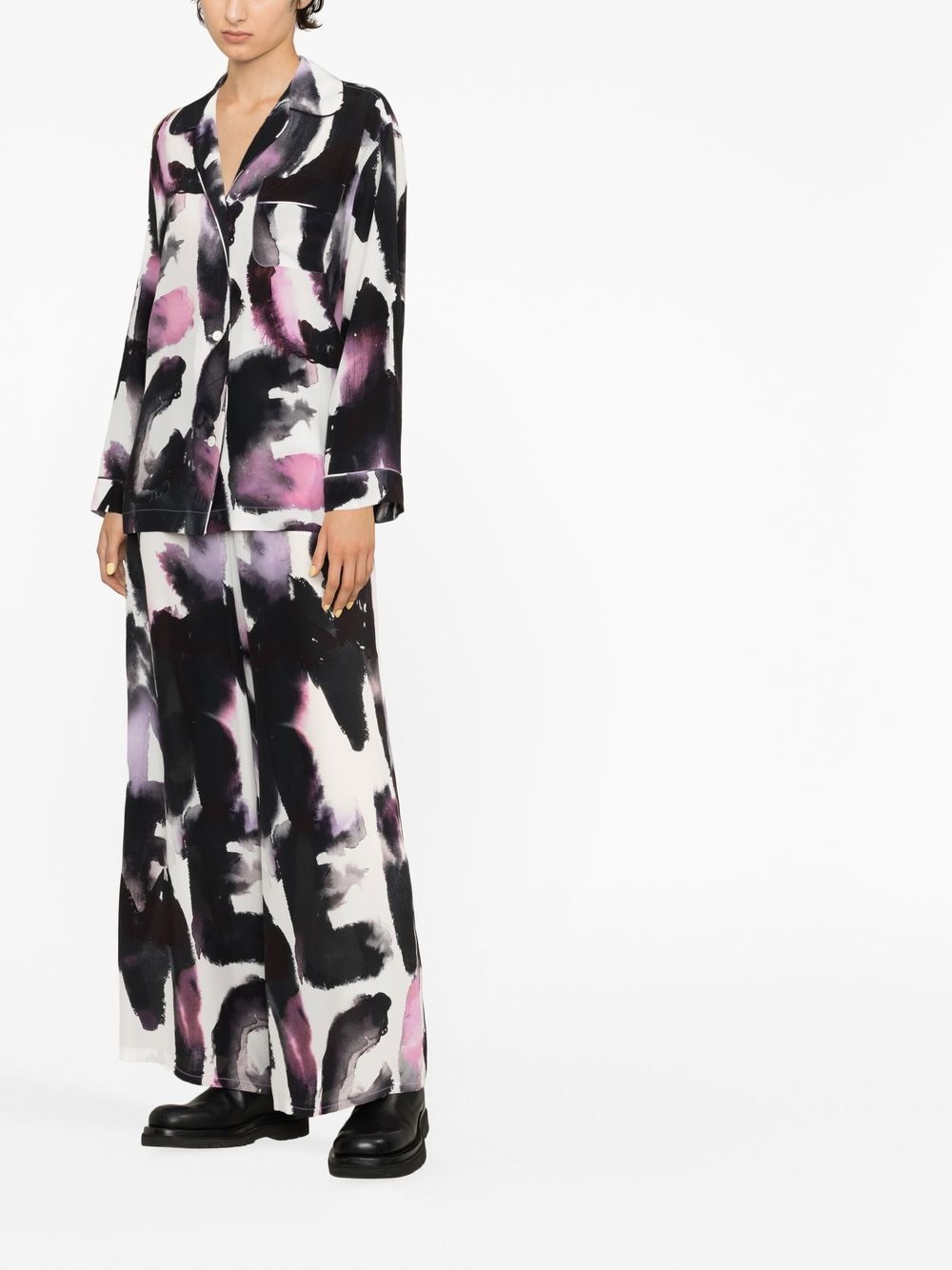 graphic-print straight-leg trousers - 2