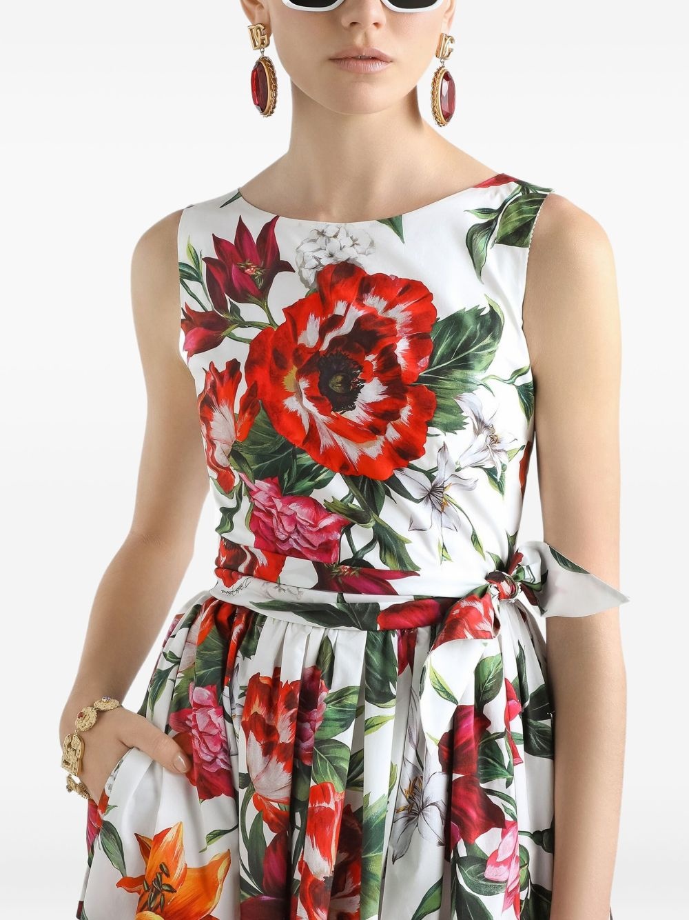 floral-print midi dress - 4