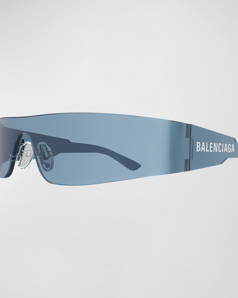Mirrored Rimless Wrap Sunglasses 3
