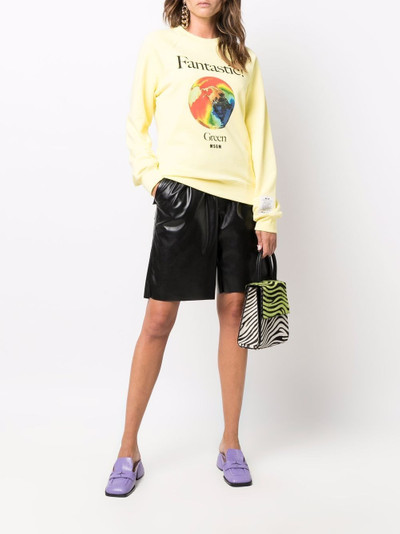 MSGM Fantastic logo-print crew neck sweatshirt outlook