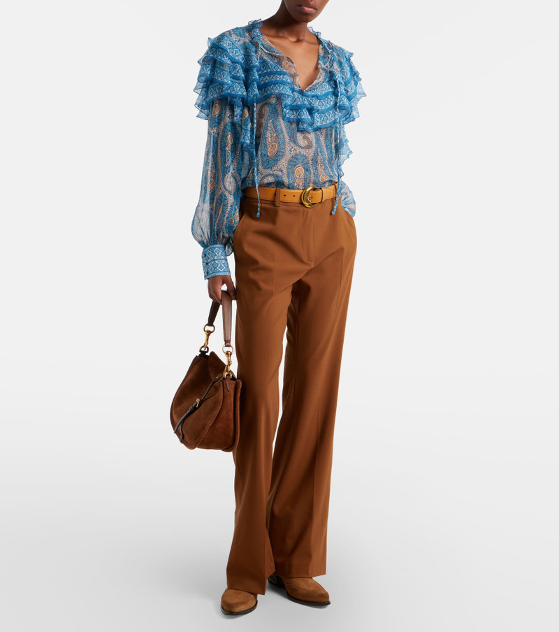 Etro Paisley ruffled silk blouse outlook