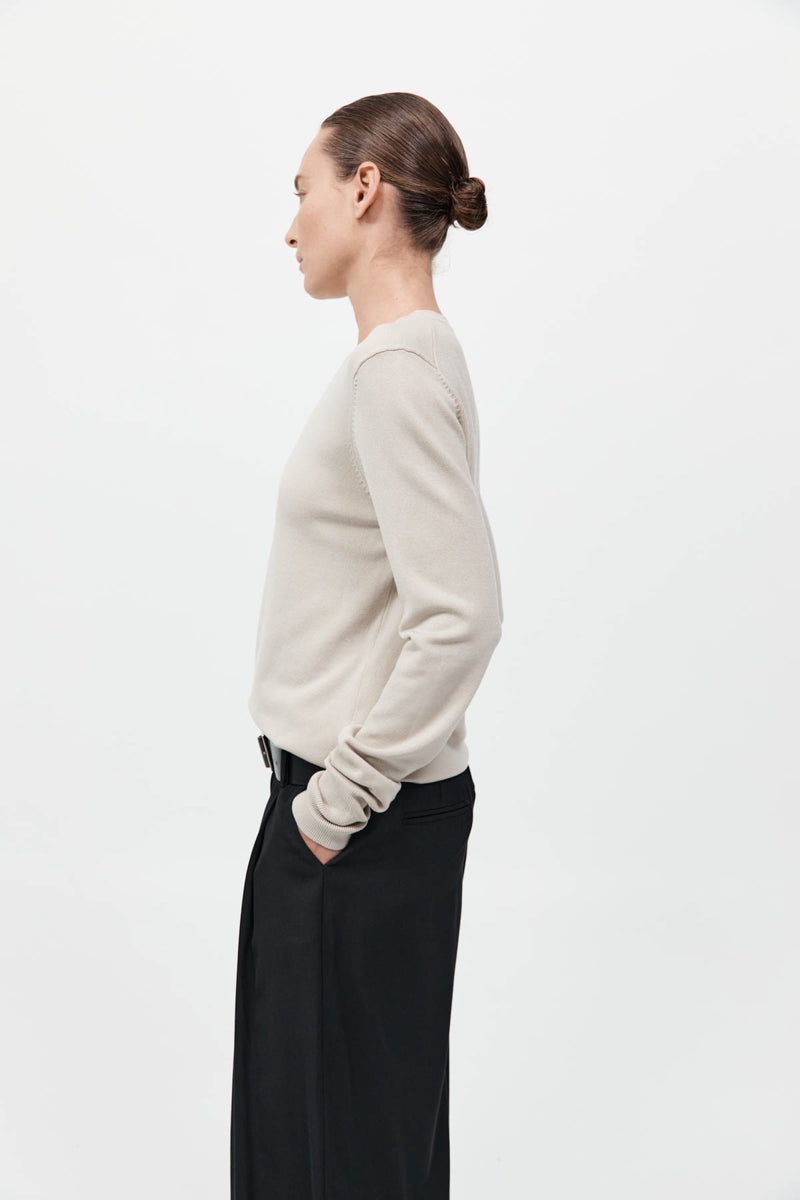 Classic Crew Neck Sweater - Creme - 5