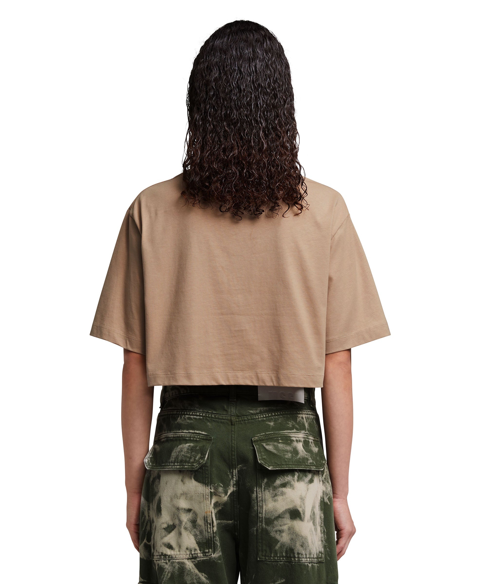 Crop top T-Shirt with new brushstroke logo - 3
