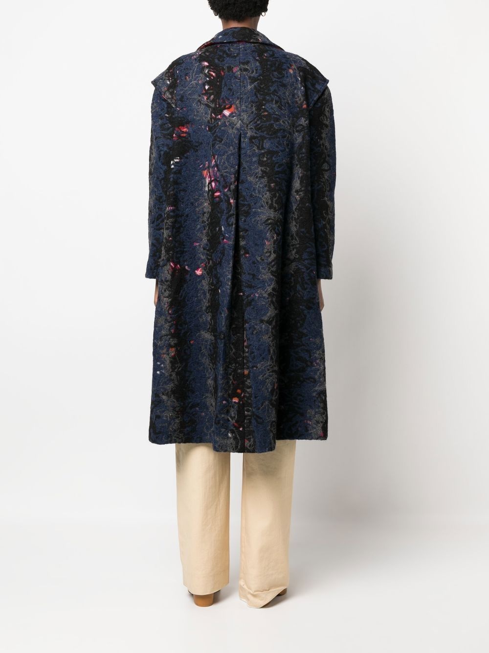 single-breasted recycled wool coat - 4