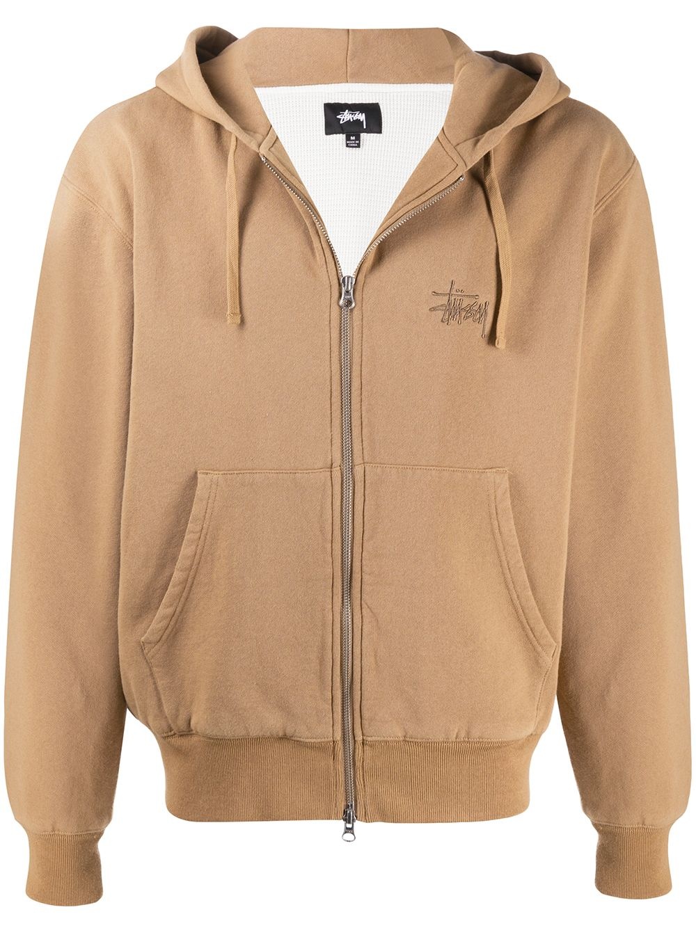 logo-embroidered zip-front hoodie - 1