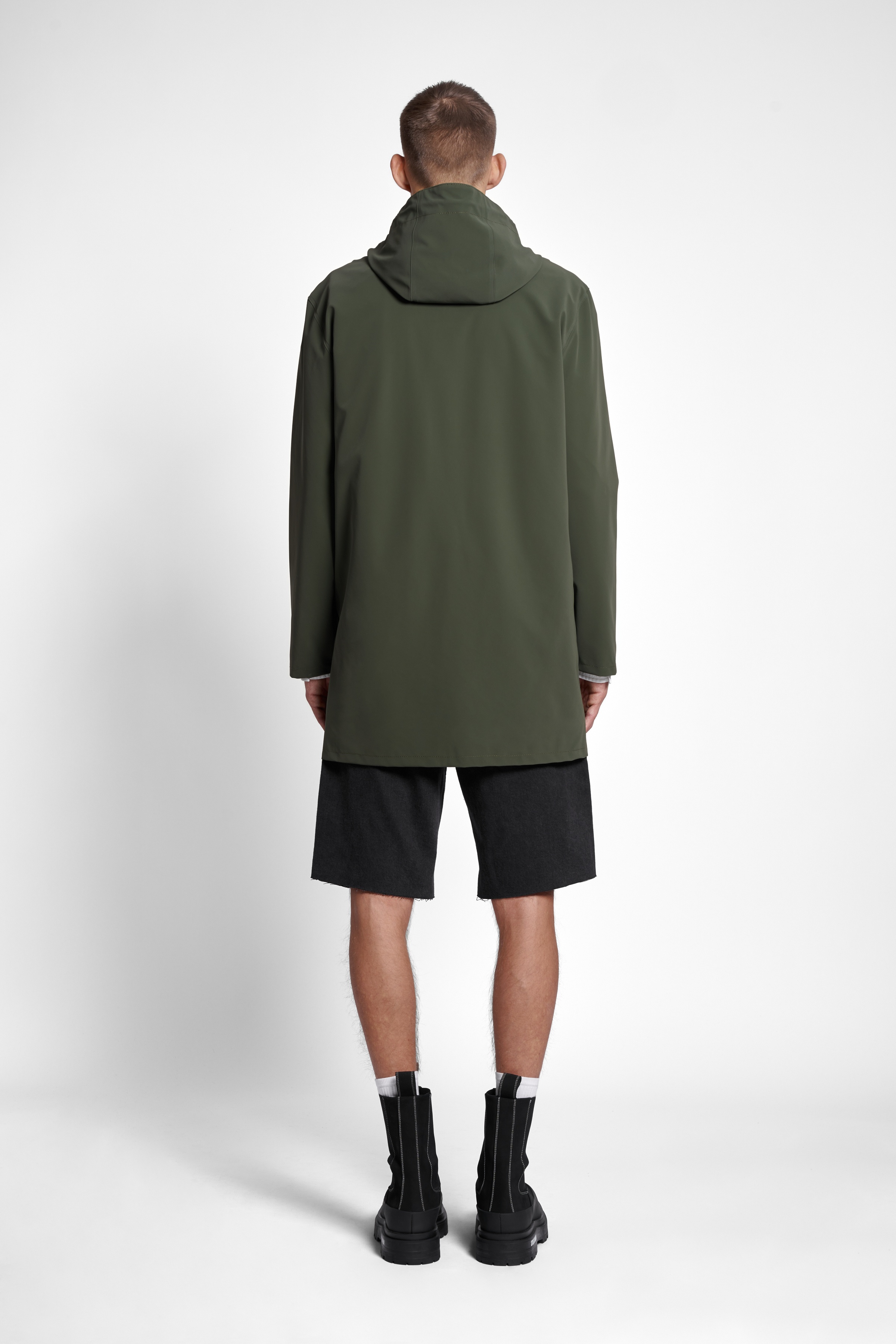 Stockholm Lightweight Matte Zip Raincoat Green - 4
