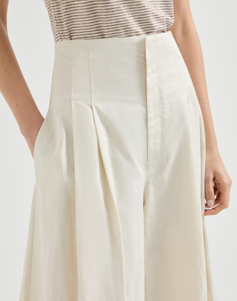 Cotton and ramie twill maxi trousers 4