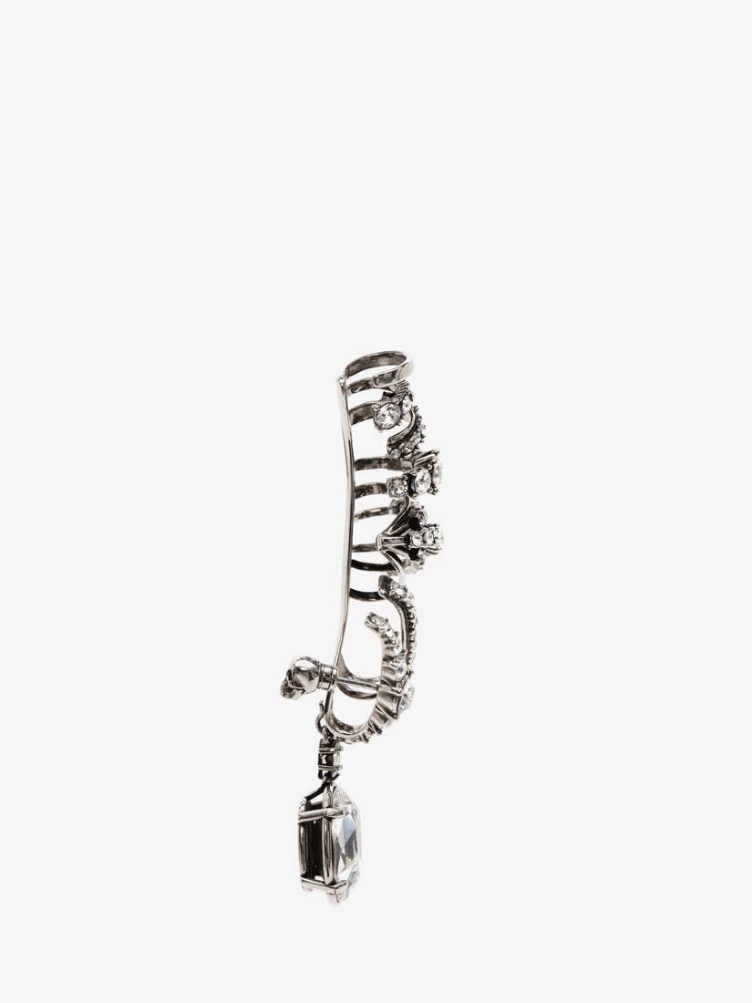 Crystal Charm Multi Hoop Earpiece in Antique Silver - 2