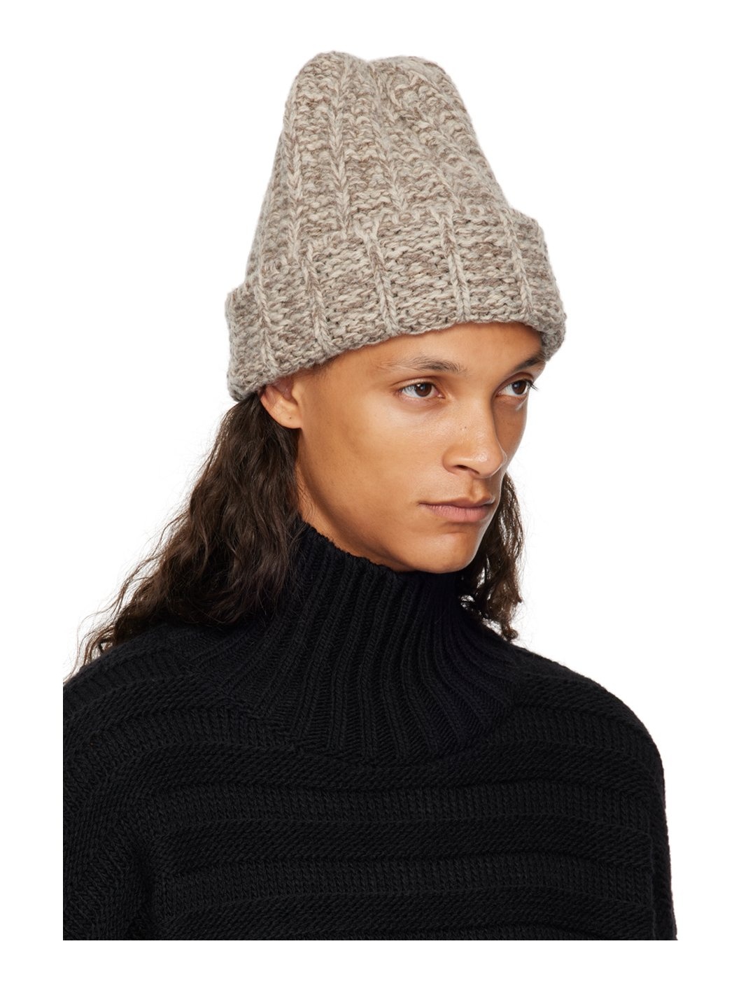 Beige Wool Beanie - 2