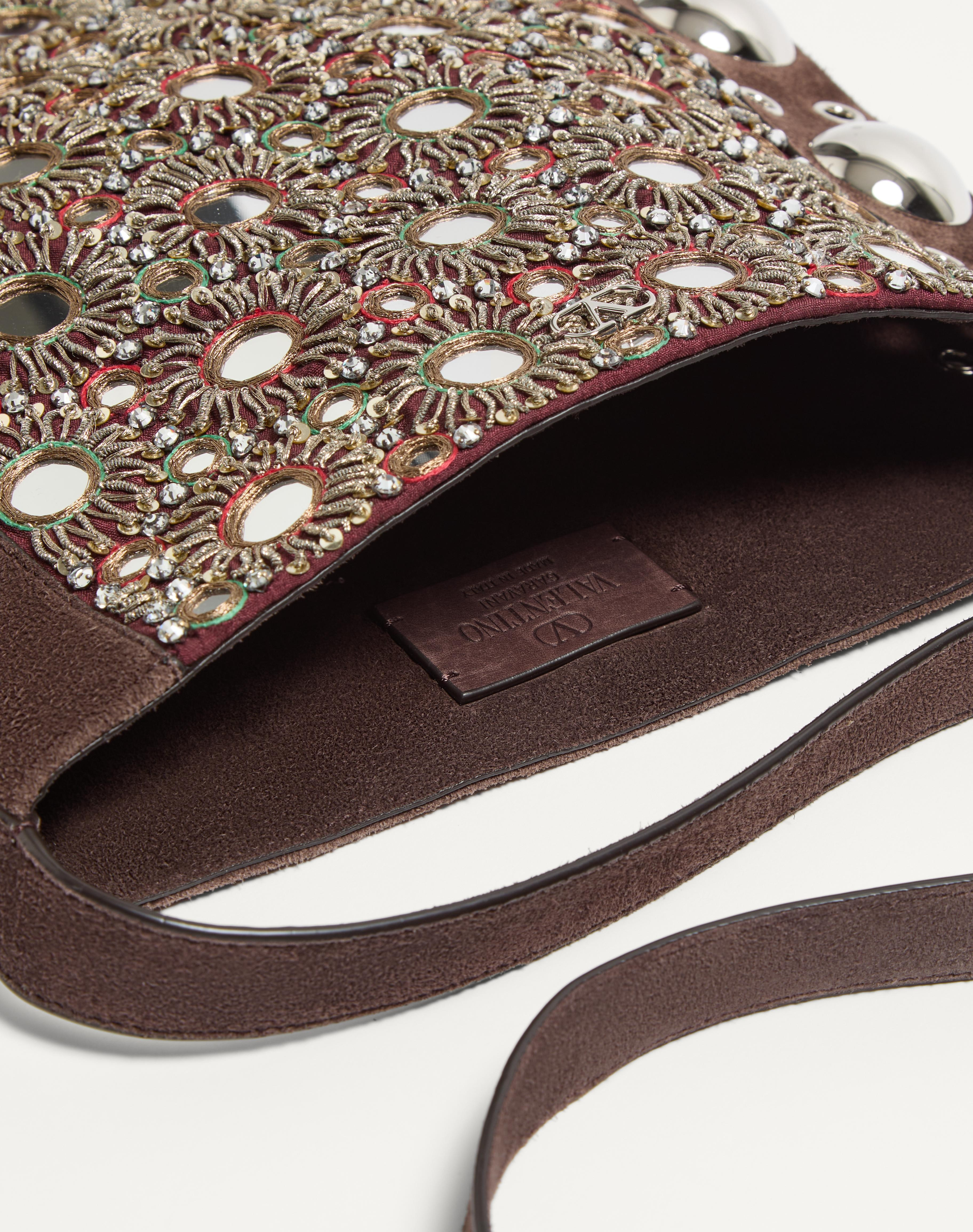 VALENTINO GARAVANI NELLCÔTE EMBROIDERED SHOULDER BAG WITH FRINGES - 6
