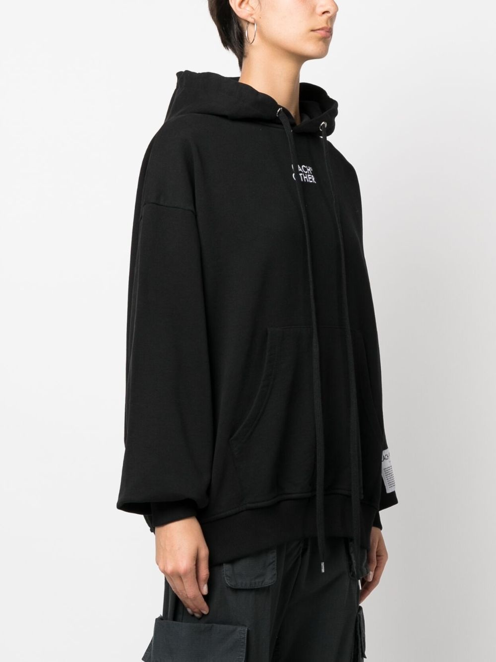 logo-print drop-shoulder hoodie - 3