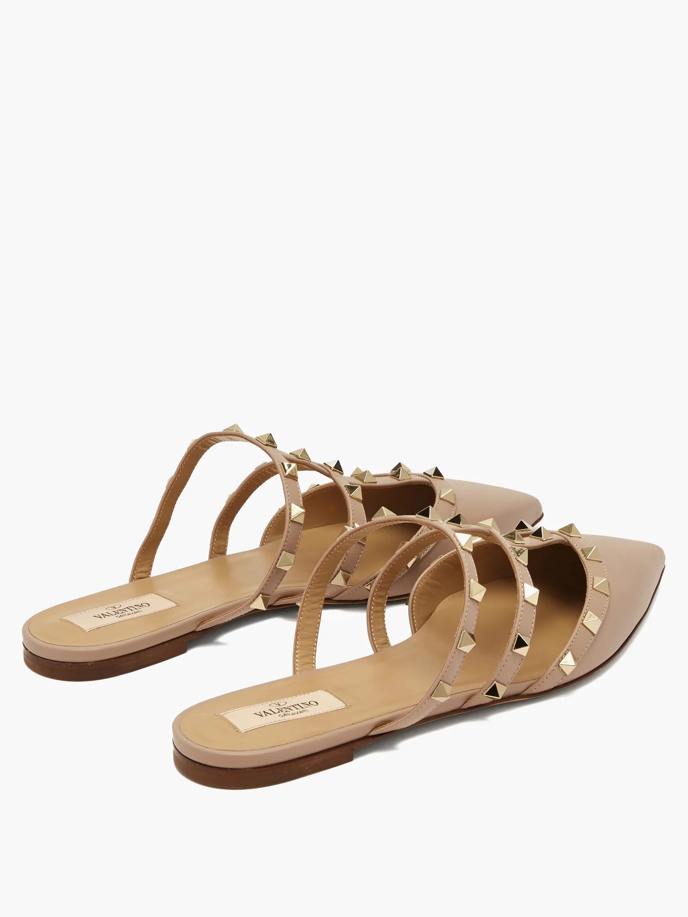 Rockstud caged leather mules - 4