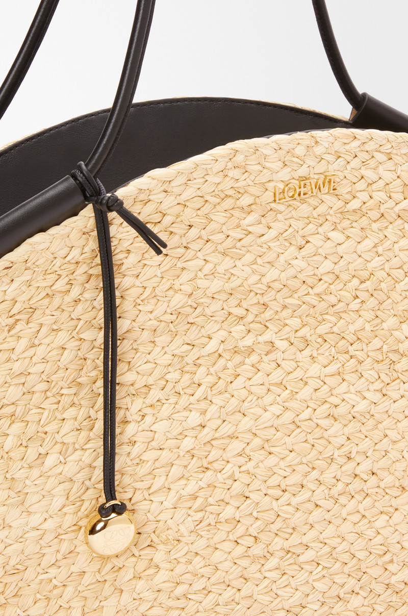 Large Paseo basket in raffia and nappa calfskin 8