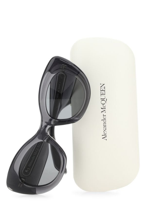 サングラス alexander mcqueen Dark grey acetate The Curve sunglasses Alexander McQueen Alexander Mcqueen Woman Dark Grey Acetate