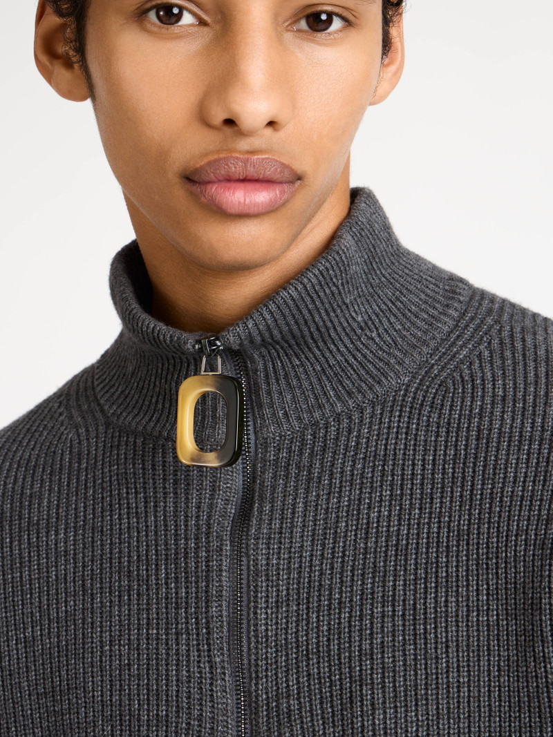 JW Anderson MENS HALF ZIP JUMPER IN STEEL outlook