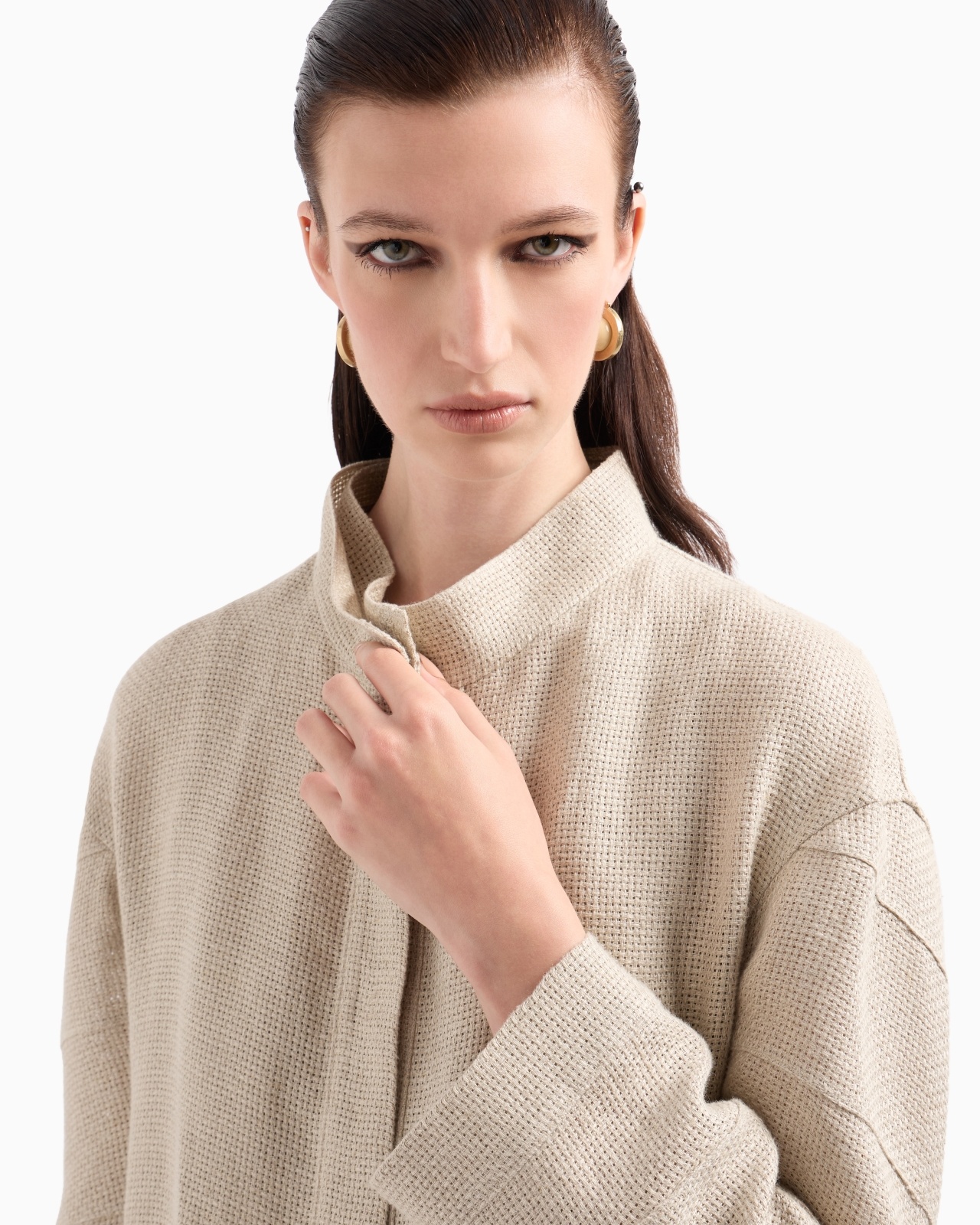 SINGLE-BREASTED JACKET IN LINEN GAUZE - 5