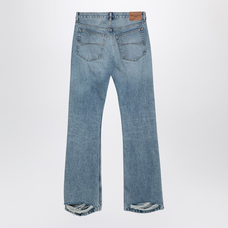 BALENCIAGA LIGHT BLUE JEANS WITH DISTRESSED HEM outlook