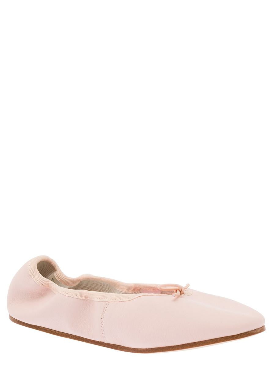 REPETTO 'SOFIA' PINK BALLET FLATS WITH RIBBON IN LEATHER WOMAN - 4