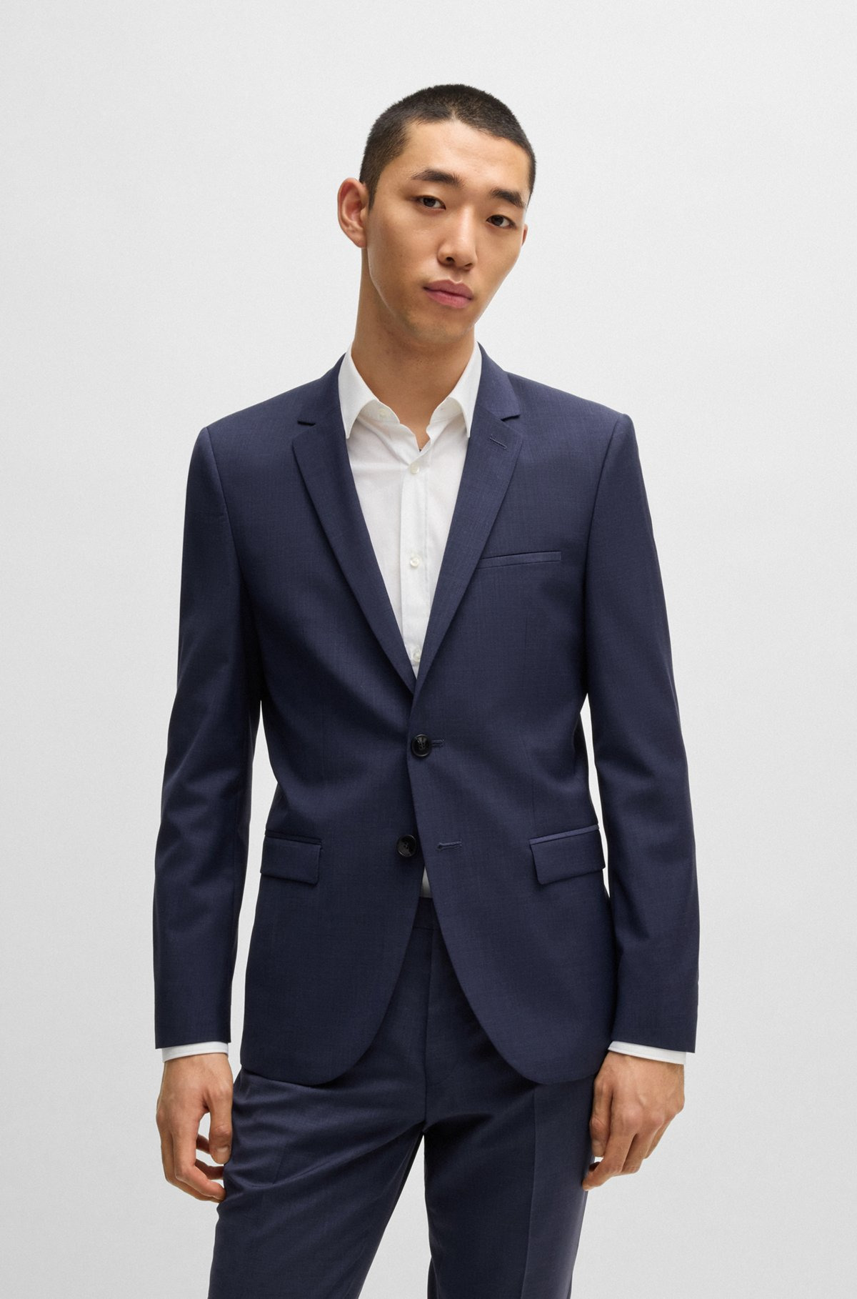 EXTRA-SLIM-FIT SUIT JACKET IN MELANGE WOOL - 2