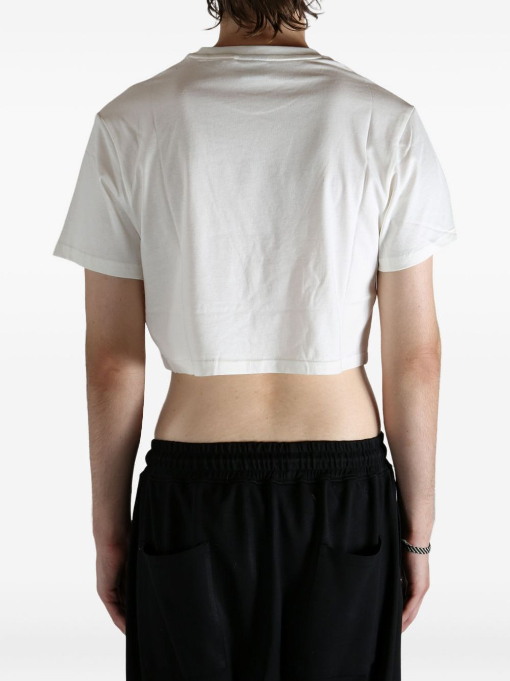 x Rosé logo-detail cropped T-shirt - 4