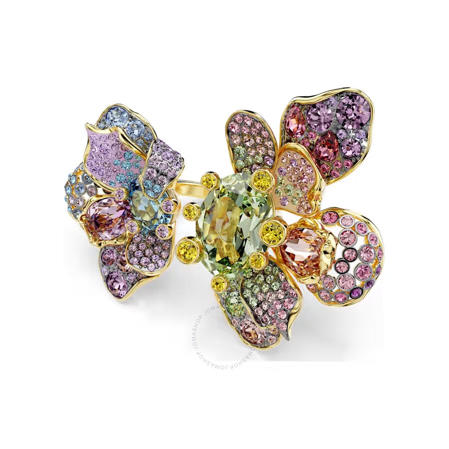 Swarovski - Swarovski Idyllia Mixed Cuts Flower Ring, Size 50 - 1