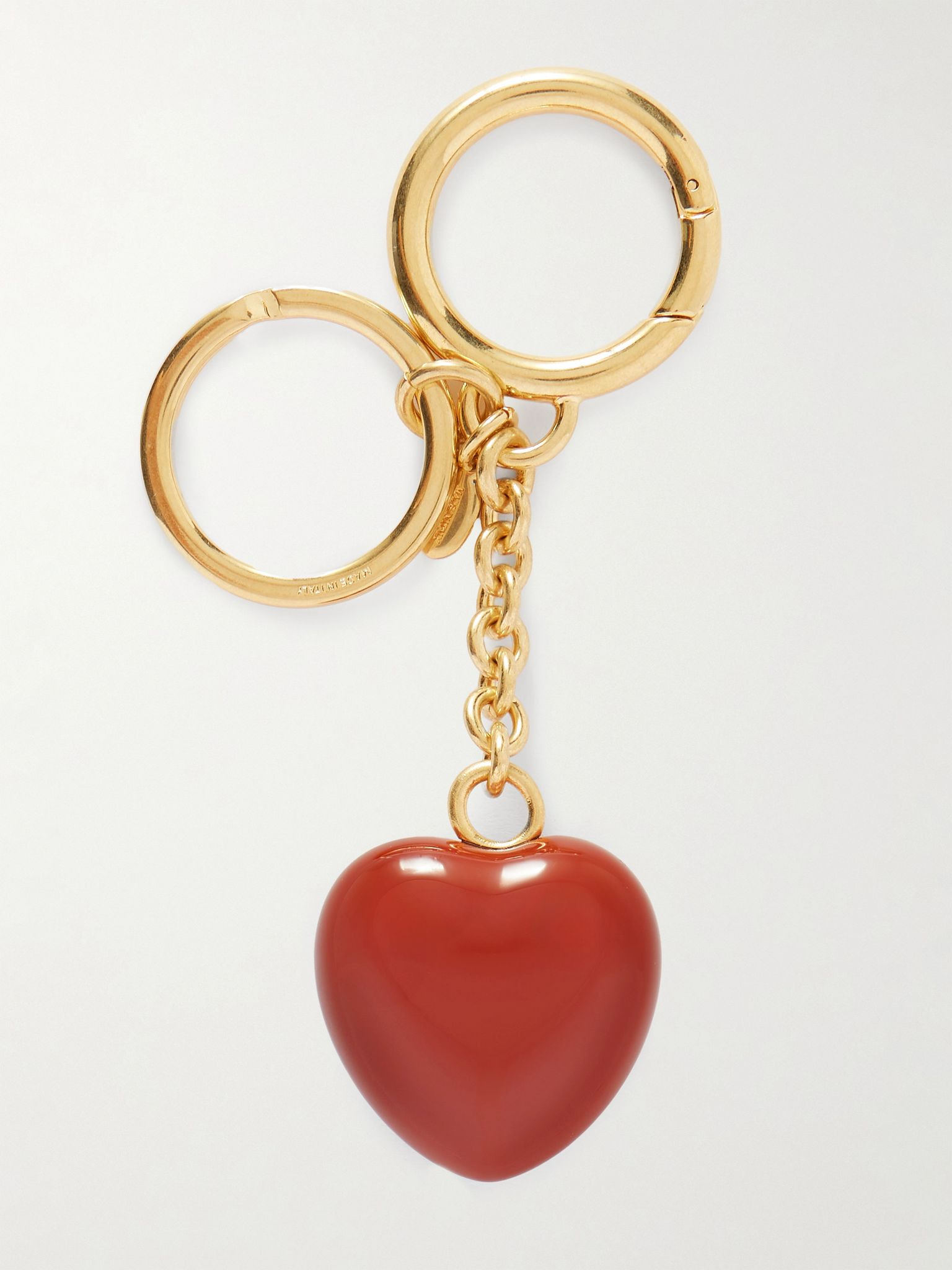 VLogo Signature gold-tone and enamel bag charm Red - 3