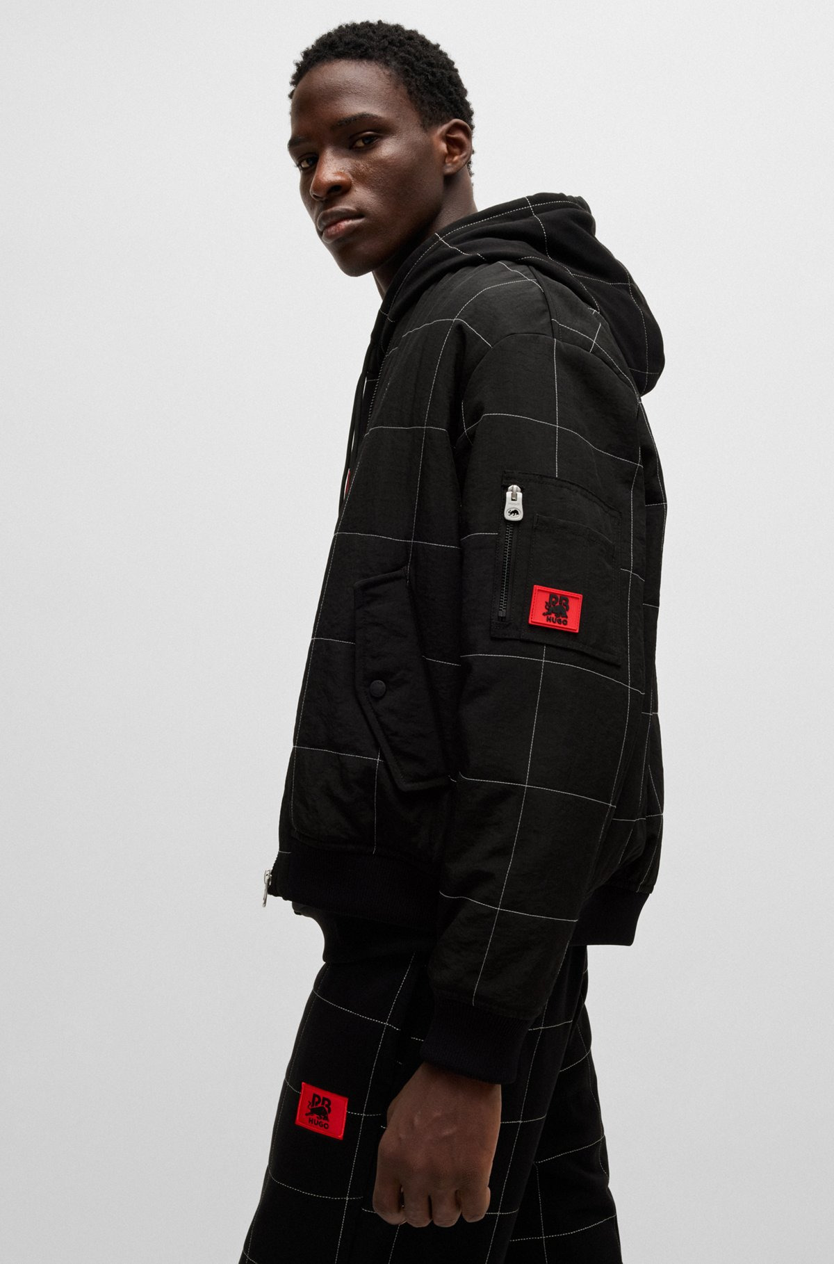 HUGO X RB WATER-REPELLENT BOMBER JACKET WITH GRID QUILTING - 6