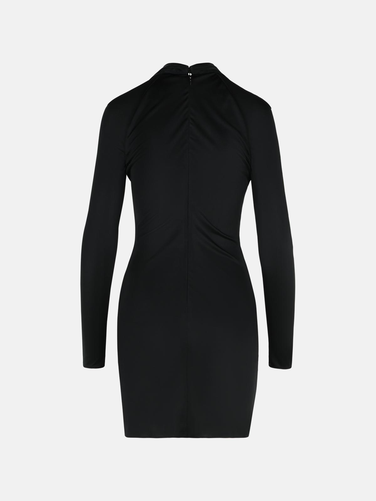 BLACK VISCOSE DRESS - 3