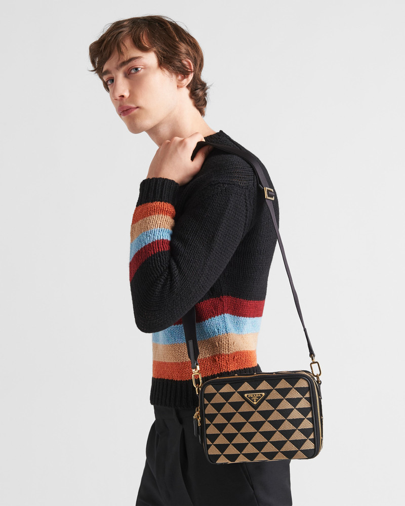 Prada Prada Symbole embroidered fabric bag outlook
