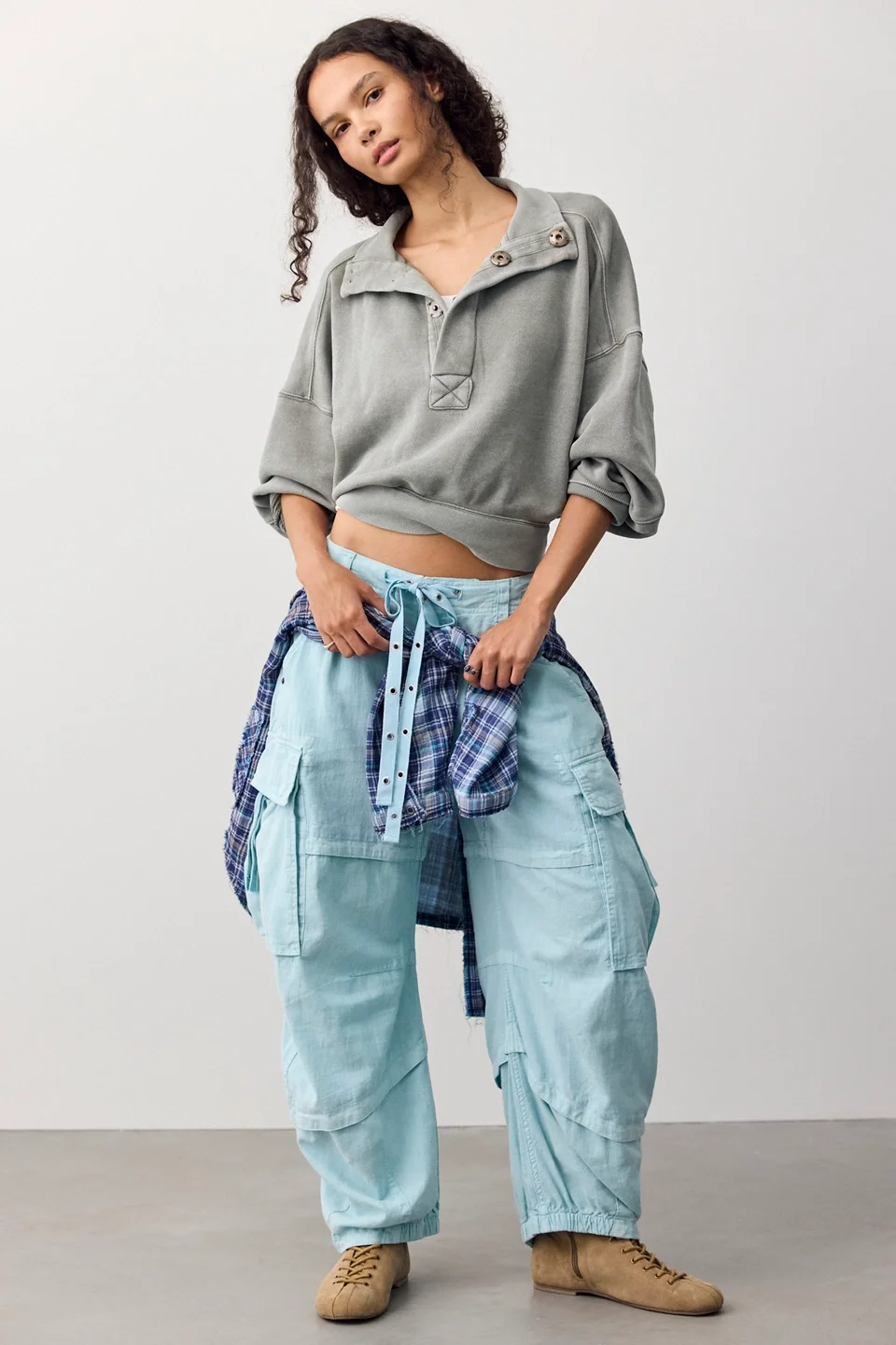 We The Free Reef Curved Linen Cargo Pants - 1