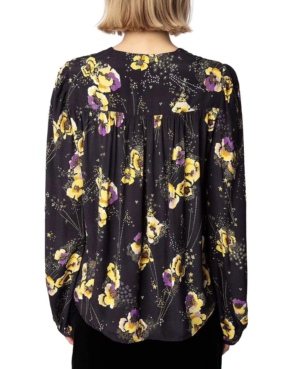 Turin Crepe Yoko Strass Noir Button Up Shirt - 3