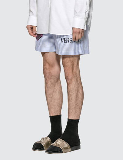 VERSACE Medusa Biggie Print Cotton Shorts outlook