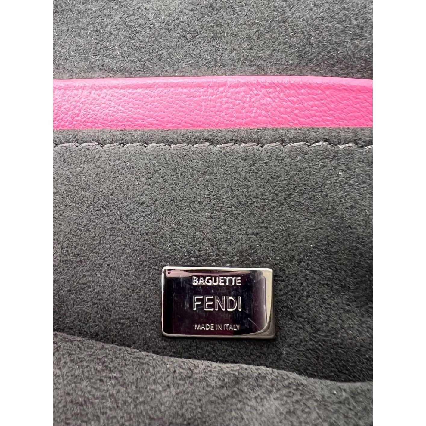 Fendi Monster Baguette Pink Leather Micro Crossbody Bag - 4