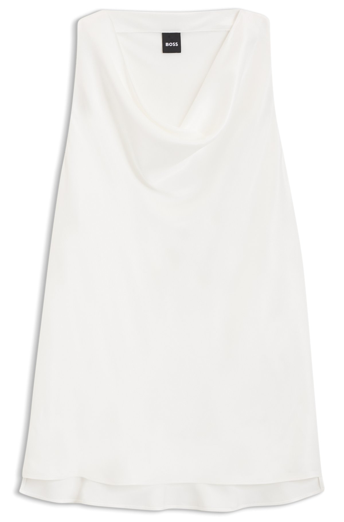 SLEEVELESS TOP IN SATIN WITH DRAPED NECKLINE - 1