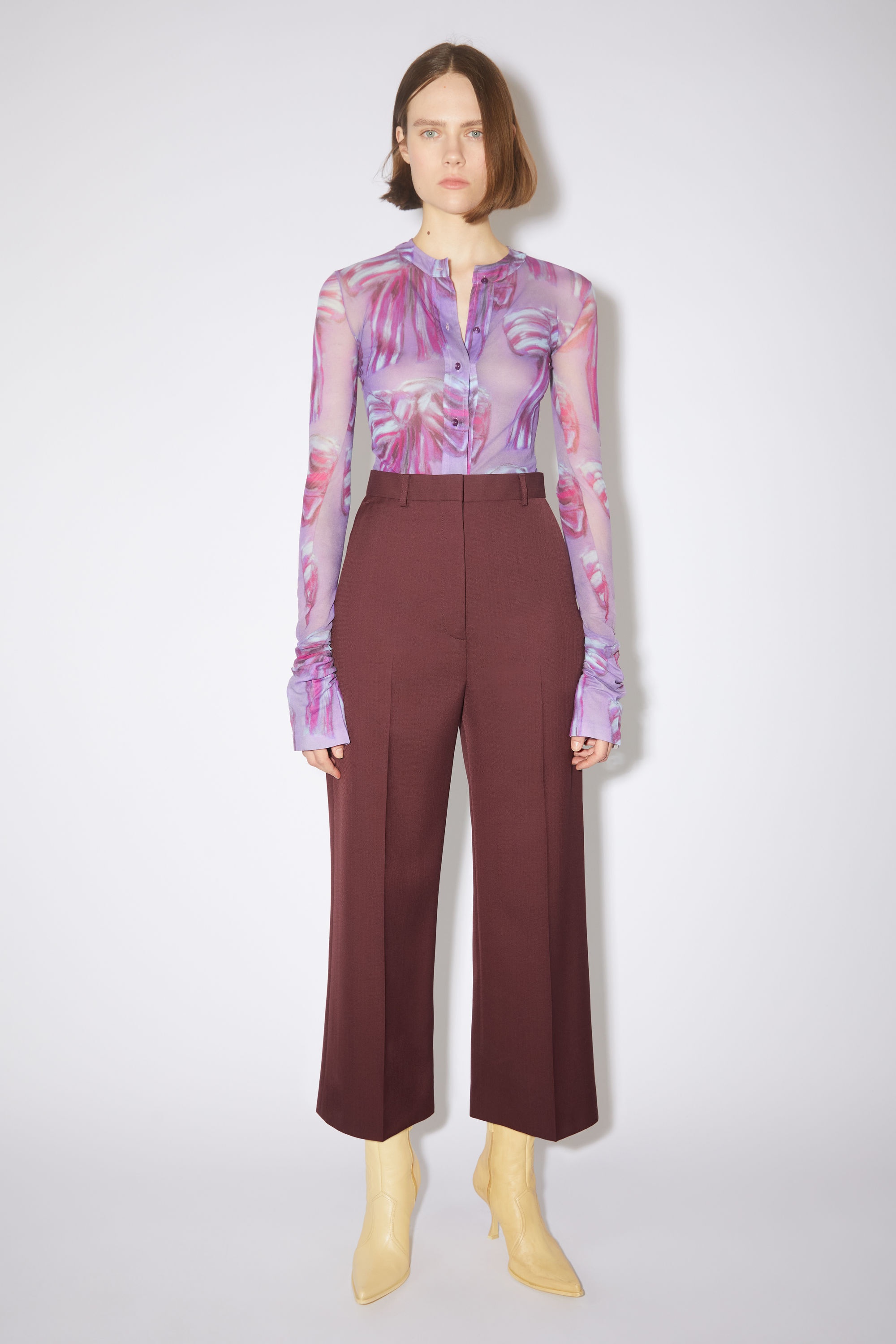 Wool blend trousers - Aubergine purple - 2