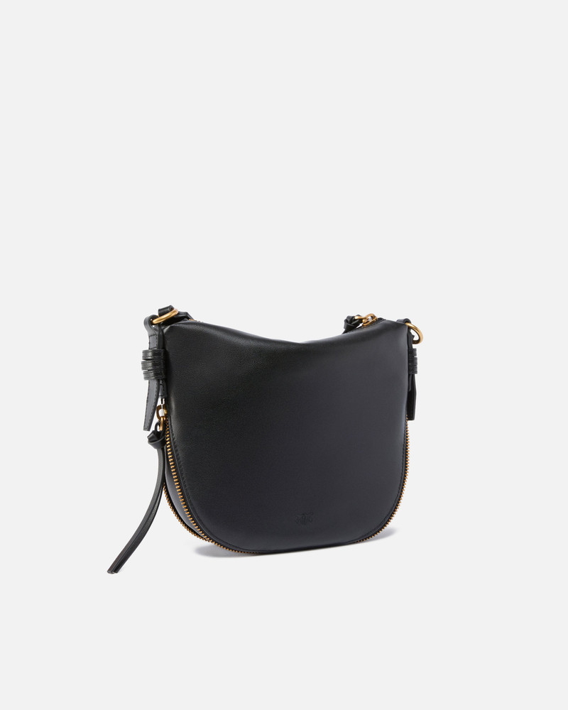 PINKO SMALL LEATHER HOBO SHOULDER BAG WITH ZIP outlook