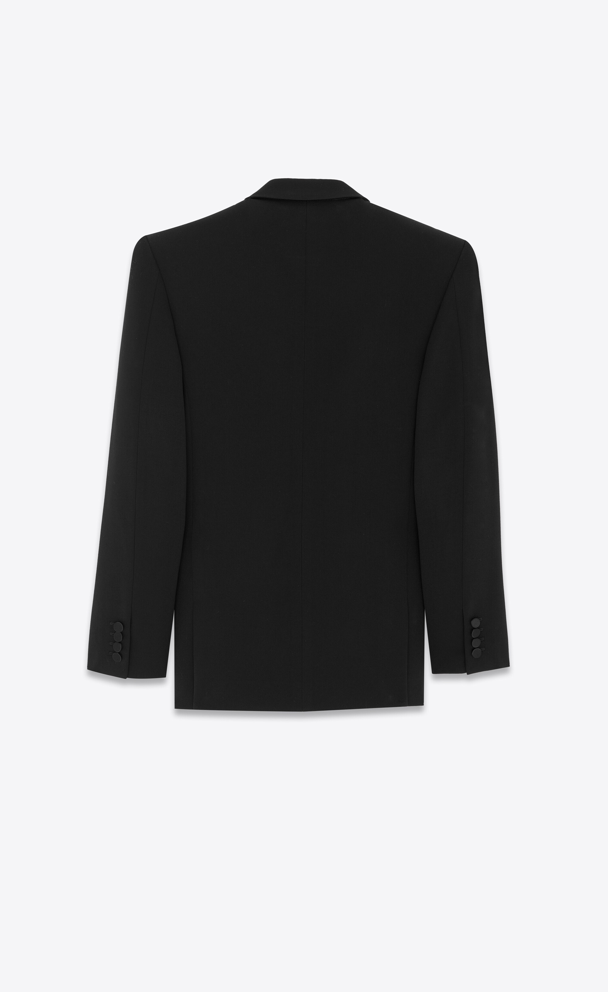 oversized tuxedo jacket in grain de poudre - 4