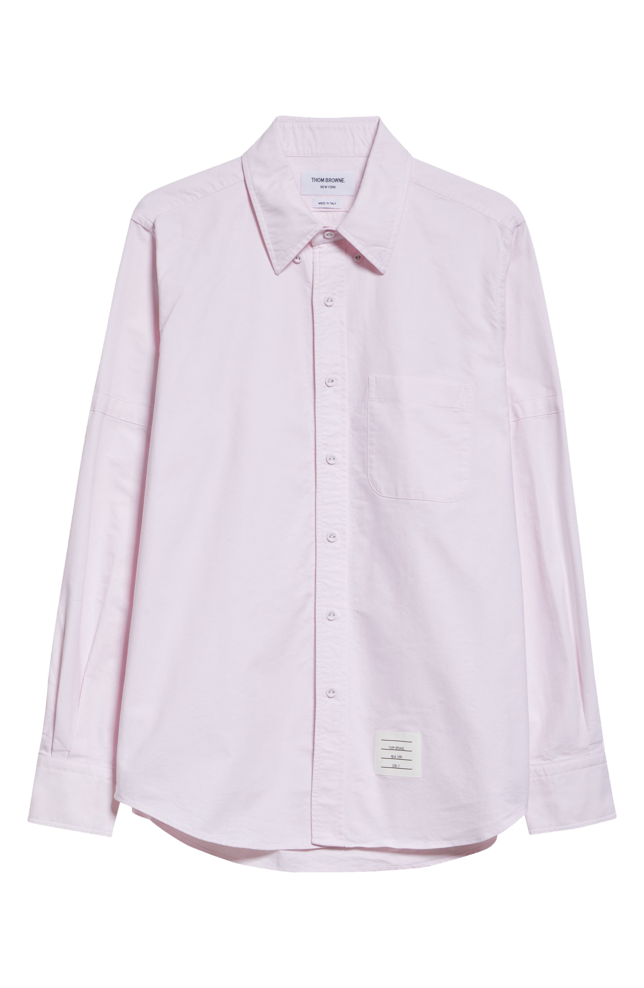 Thom Browne Straight Fit Cotton Oxford Button-Down Shirt in Light Pink at Nordstrom - 5