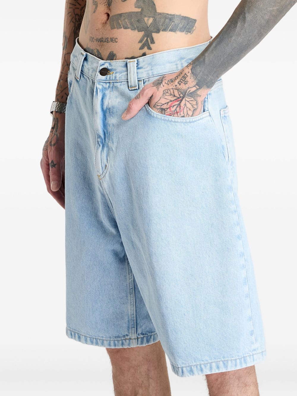 high waist denim shorts - 4