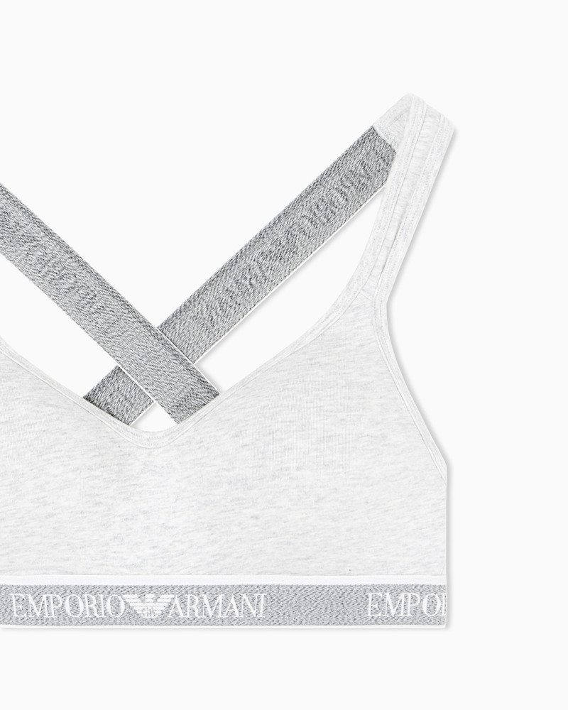 EMPORIO ARMANI ASV ICONIC ORGANIC-COTTON PADDED BRALETTE WITH LOGO UNDERBAND outlook