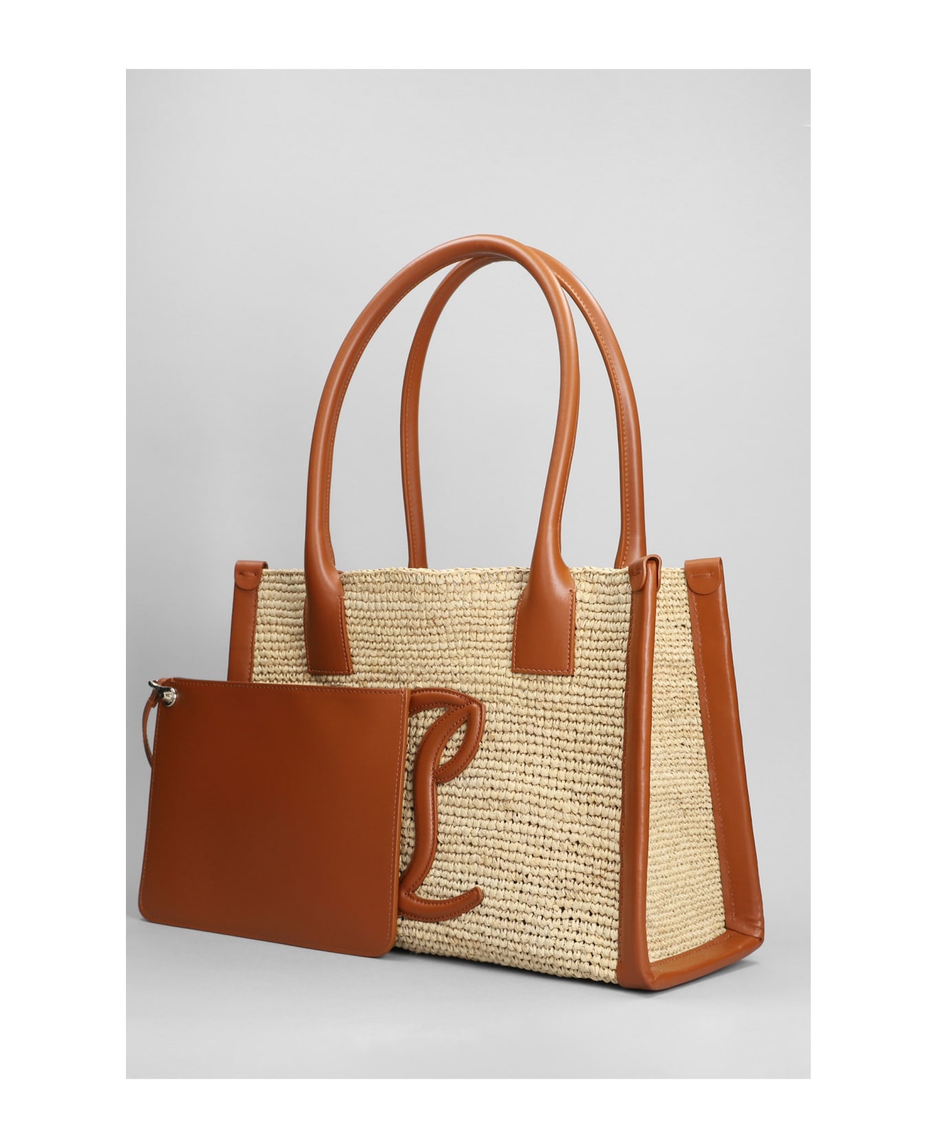 By My Side Tote In Beige Raffia - 2