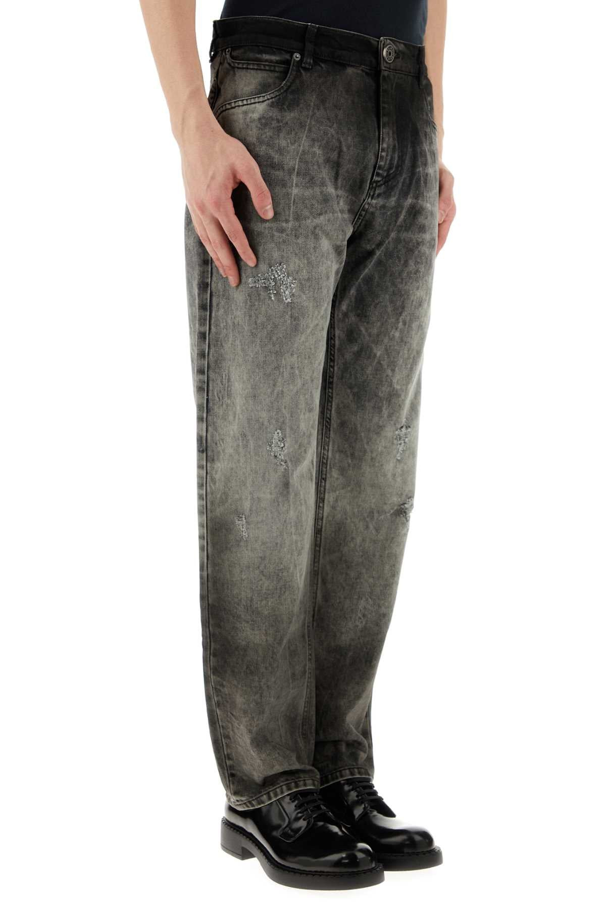 Balmain Men Grey Denim Jeans - 3