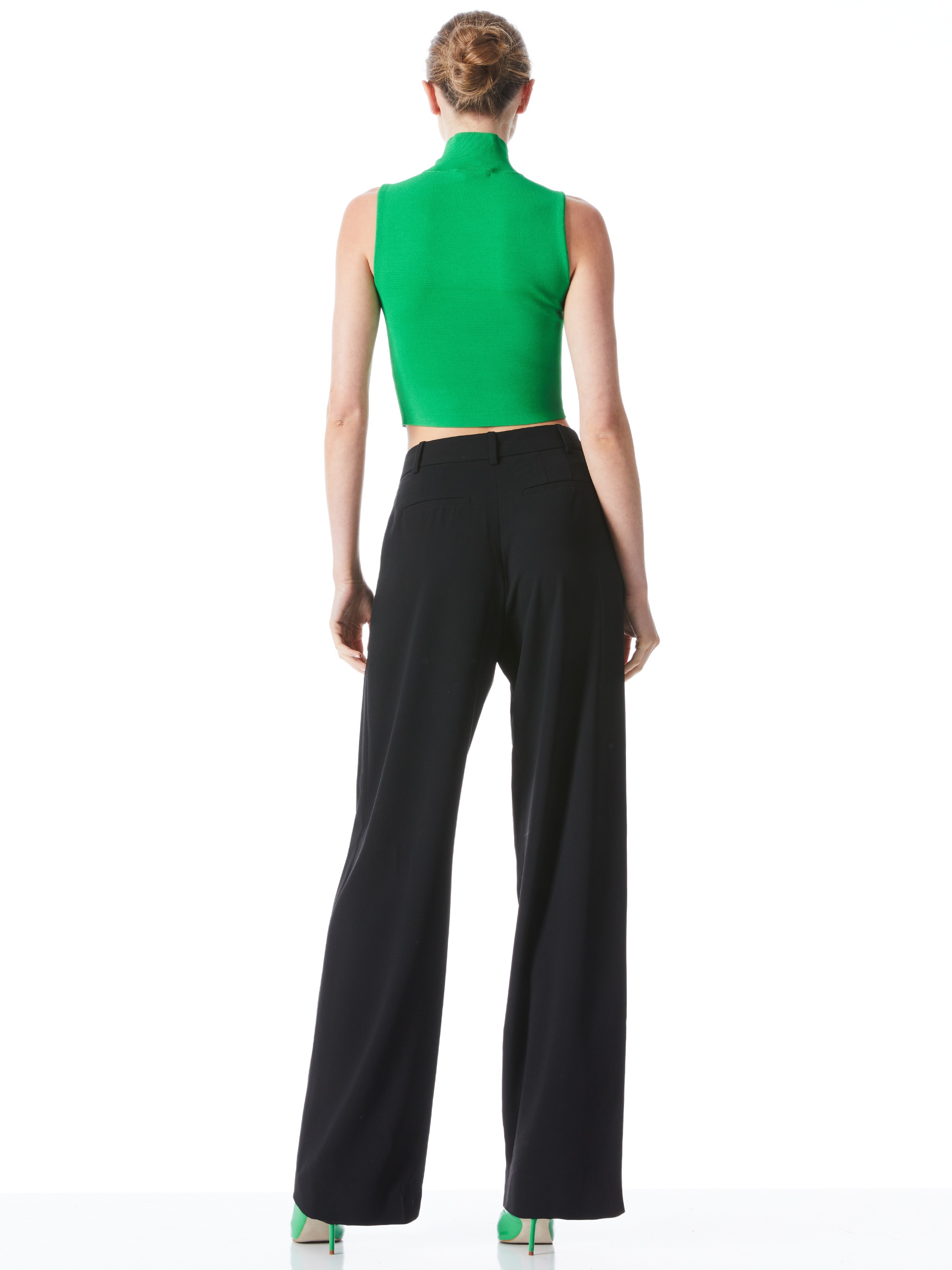 DARINA MOCK NECK FITTED CROPPED TANK - 3