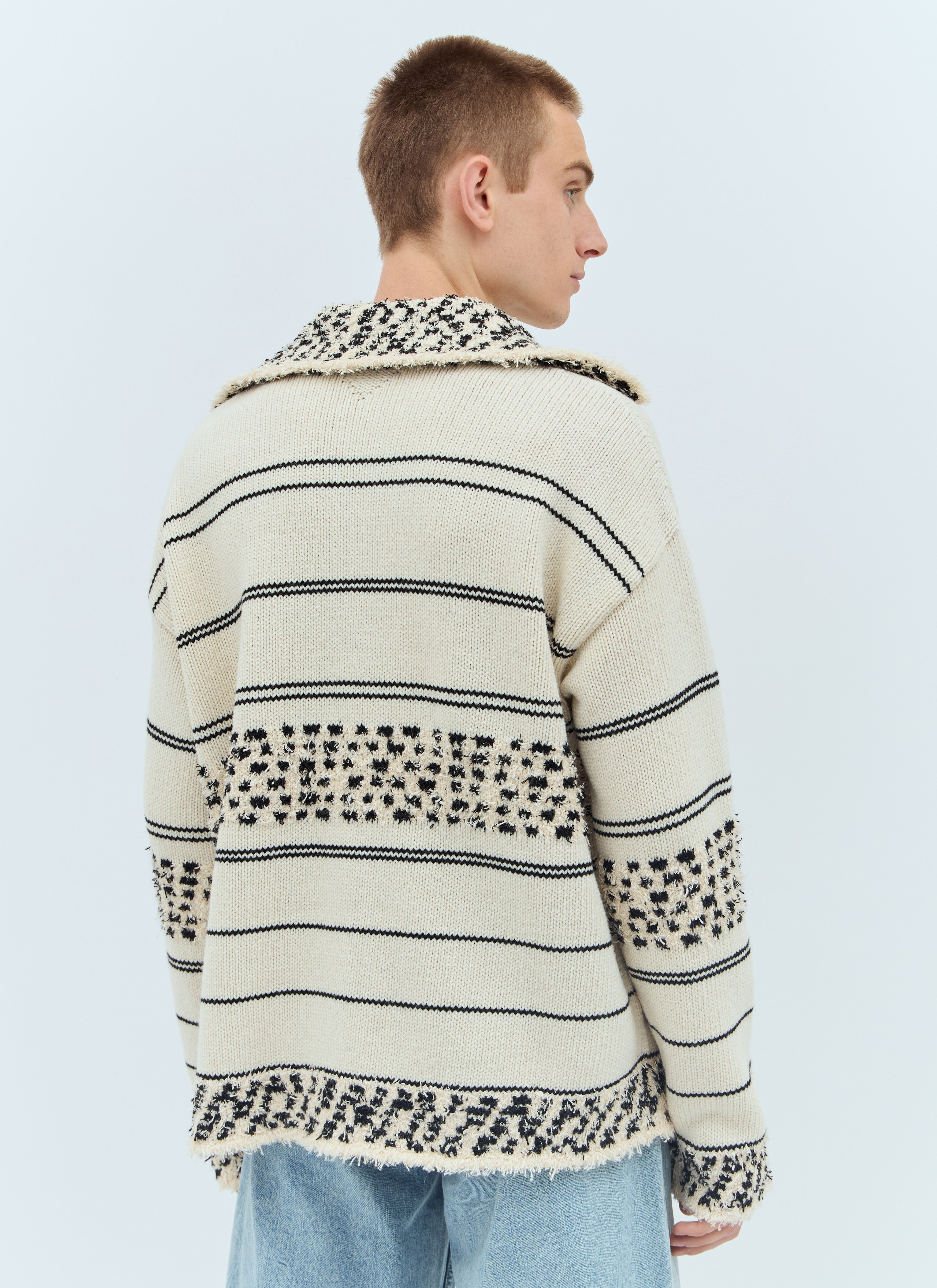 Bottega Veneta Men Contrast Pattern Knit Sweater - 5