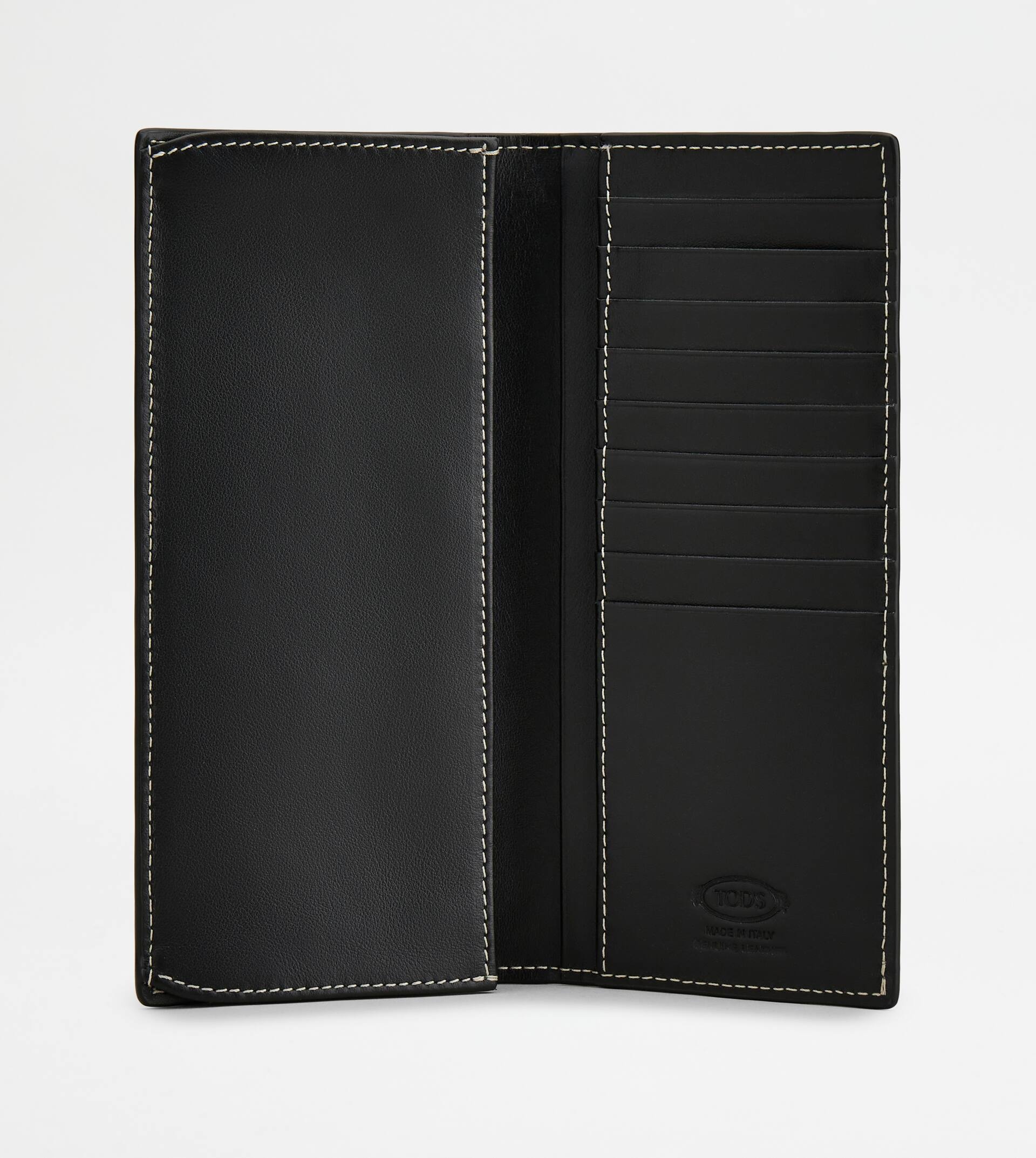 VERTICAL WALLET IN LEATHER - BLACK - 2