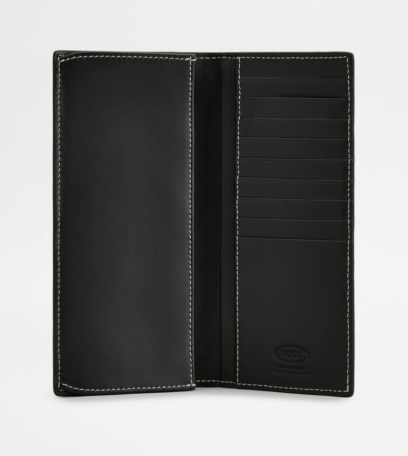 Tod's VERTICAL WALLET IN LEATHER - BLACK outlook