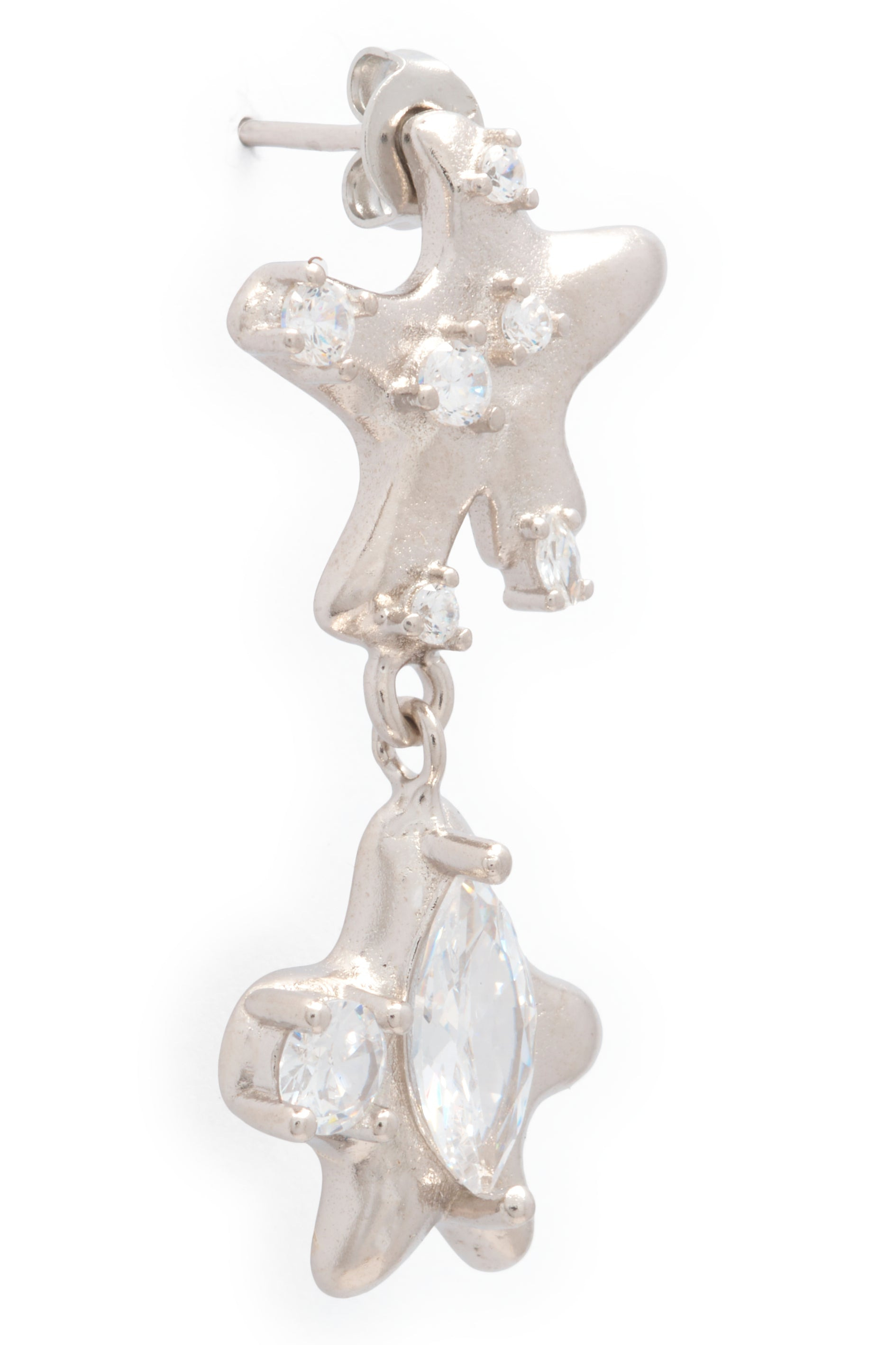 CLEAR STAR DANGLE EARRINGS - 3